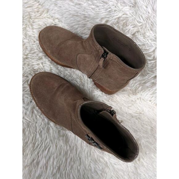 Tory Burch Womens Eloise Short Brown Suede Zip Up Booties Ankle Boots Sz 7M READ - Picture 4 of 11